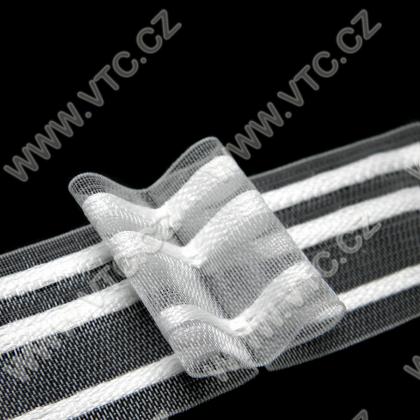 Curtain tape - two folds, transparent, 50 mm