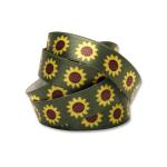 Printed satin ribbon 20 mm Sunflower II