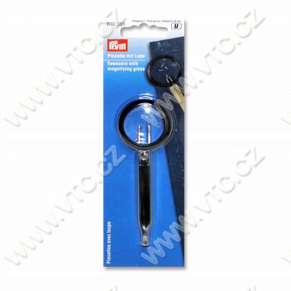 Tweezers with magnifying glass