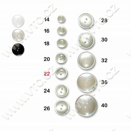 Polyester button 22 - 2 holes