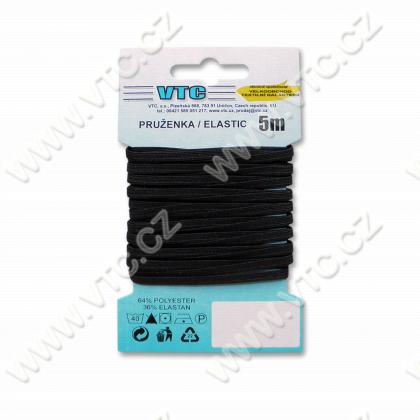 Standard elastic 4 mm black - card 5 m