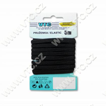 Standard elastic 5,3 mm black - card 5 m