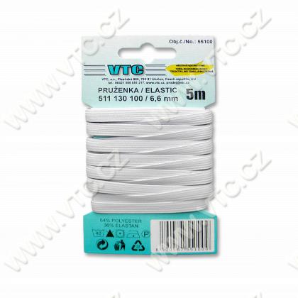 Standard-Elastic 6,6 mm weiß - Karte 5 m