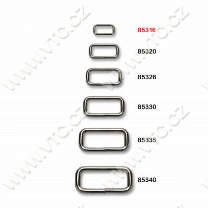 Metal strap loop 16 mm nickel