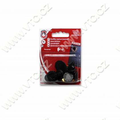 Jeans buttons FOREVER 7 black nickel - card