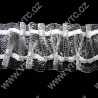 Curtain tape - smocking, transparent, 50 mm