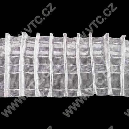 Curtain tape - pencil pleat, transparent, 80 mm