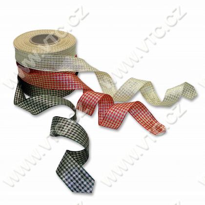 Checked wired ribbon with MTP 25 mm