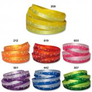 Satin ribbon 15 mm flowers