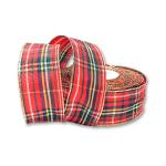 Checked wired ribbon with MTP 40 mm