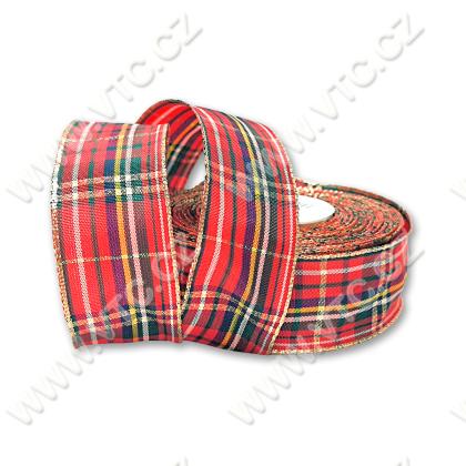 Checked wired ribbon with MTP 40 mm