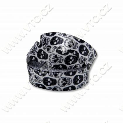 Printed satin ribbon 20 mm Skulls