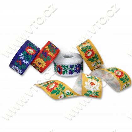 Folk costume ribbon printed 37 mm