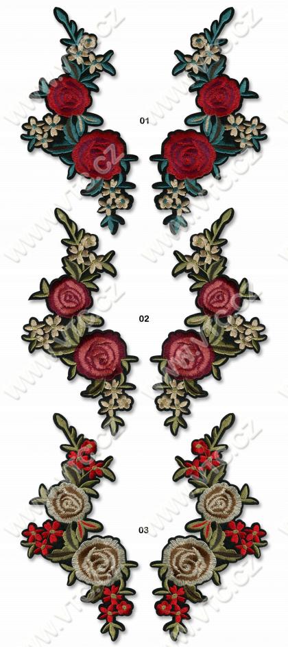 Iron-on applique FLOWER - PAIR