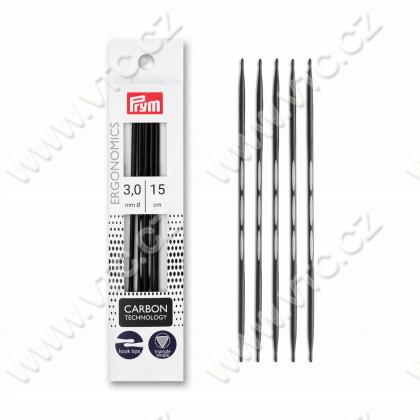 Double-pointed knitting pins 3 mm ERGO CARBON