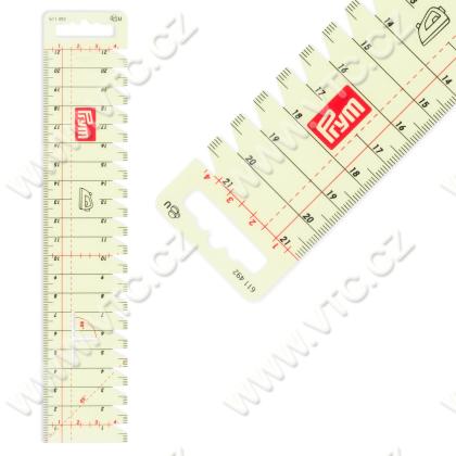Ironing ruler, transparent 23x4,5cm