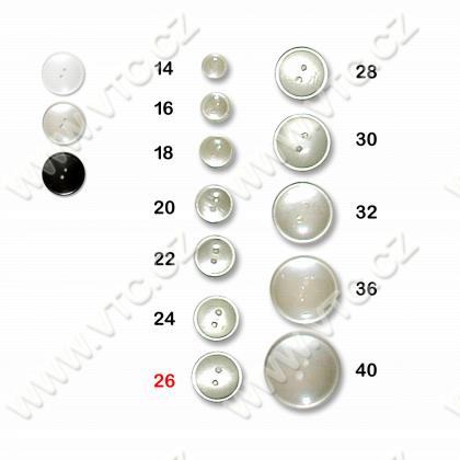 Polyester button 26 - 2 holes