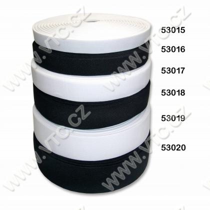 Elastic 20 mm white,black