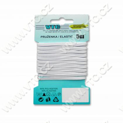 Standard elastic 4 mm white - card 5 m