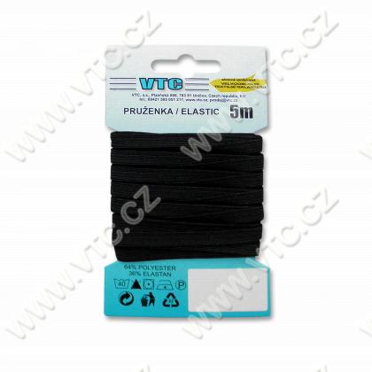 Standard elastic 6,6 mm black - card 5 m