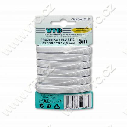 Standard elastic 7,9 mm white - card 5 m