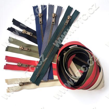 Old brass zippers P6Ms 18cm CE