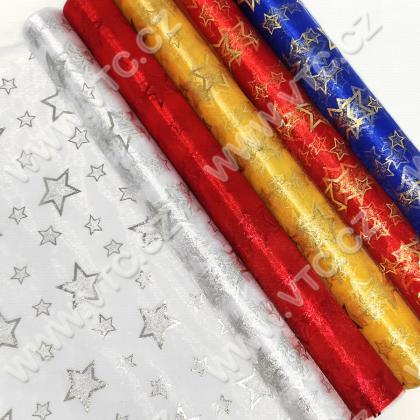 Organza metallic 36 cm stars