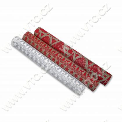 Tkanina jutová š. 48 cm tisk