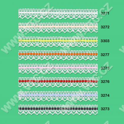 Cotton bobbin lace - 18 mm with ribbon