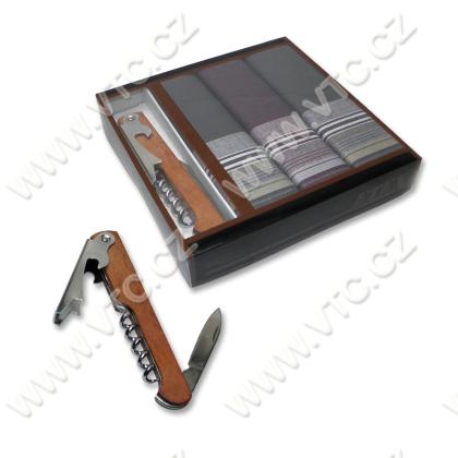 Herren Taschentuch + Korkenzieher - 3 St./Schachtel