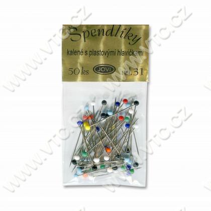 Plastic-headed pins 0,6x30 mm, 50pcs
