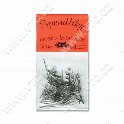 Silver-headed pins 0,59x26 mm, 50pcs