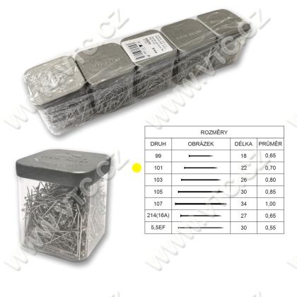Pins 101, 50 g, plastic box