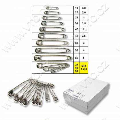 Safety pins No.1-3 nickel