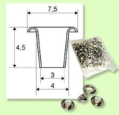 Eyelets LORD 4 mm - 100 pcs