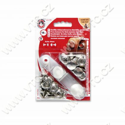 Press buttons AM6 nickel - high rivets - card