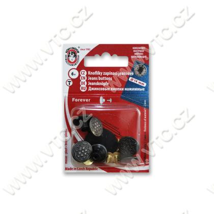 Jeans buttons FOREVER 5 black nickel - card