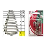 Safety pins No.1-3 nickel - card