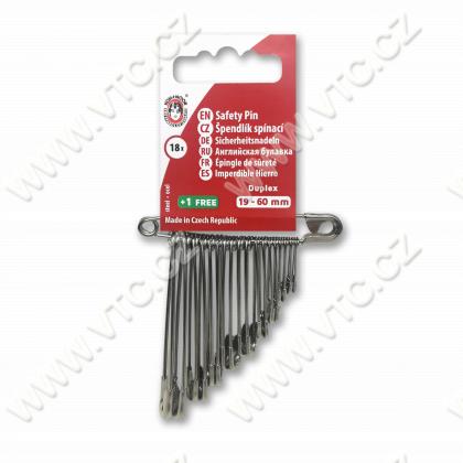 Safety pins 3/0-5 nickel - card