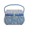 Sewing basket L Blue birds #1
