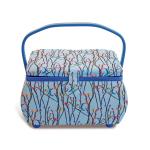 Sewing basket L Blue birds