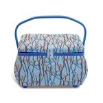 Sewing basket L Blue birds